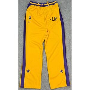 NIKE Vtg Los Angelos Lakers Women's Gold Retro Rewind Snap Warmup‎ Pants Size L